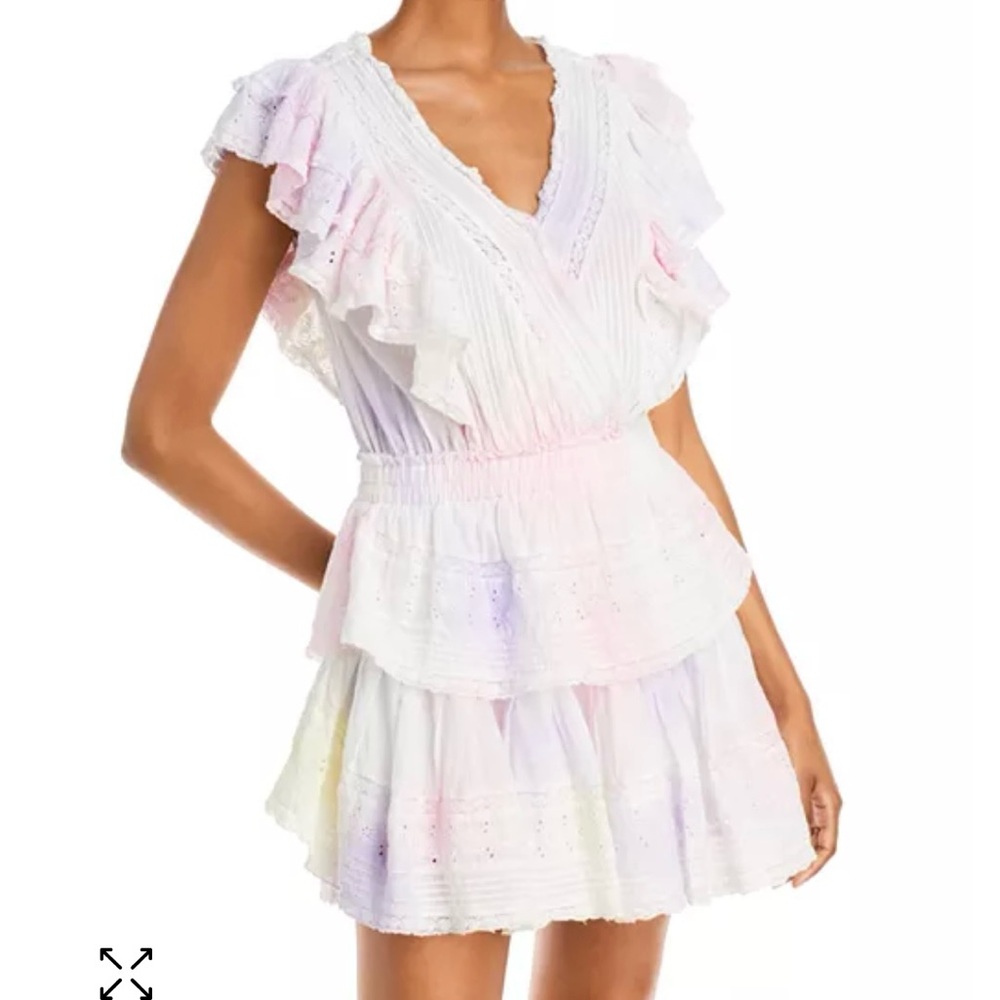 LoveShackFancy Gwen Tie Dyed Mini Dress size M